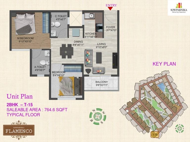 2 BHK – 764 Sowparnika Flamenco