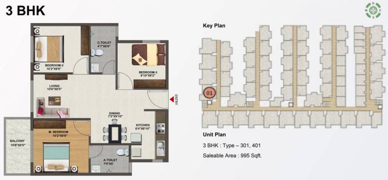 3 BHK – 995 Sowparnika Indraprastha