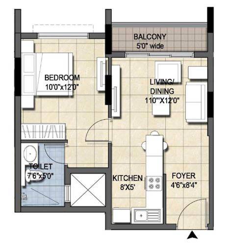 1 BHK - 595 Ajmera Nucleus