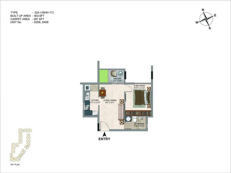1 BHK - 603 CasaGrand Royce