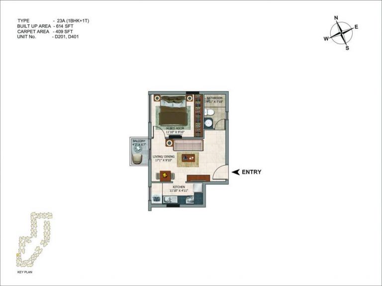 1 BHK - 614 CasaGrand Royce
