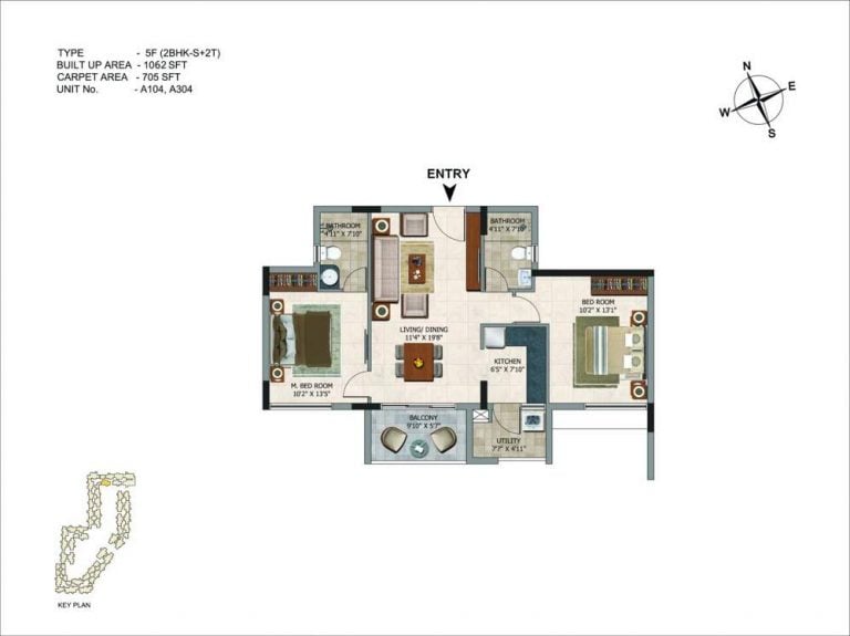 2 BHK - 1062 CasaGrand Royce