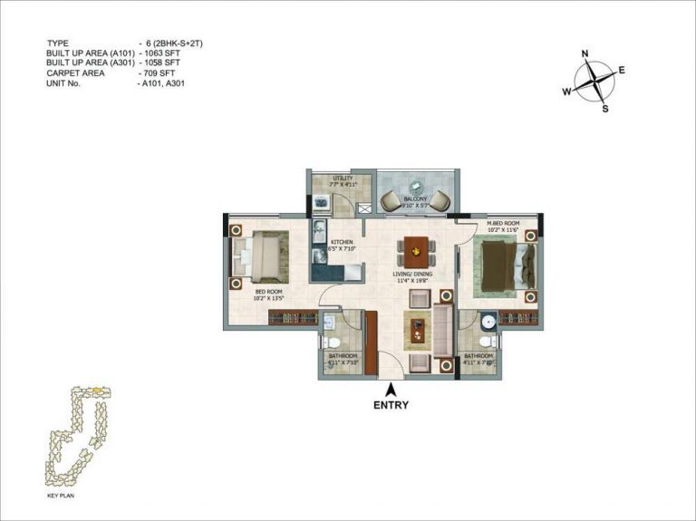 2 BHK - 1063 CasaGrand Royce