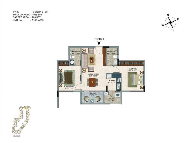 2 BHK - 1068 CasaGrand Royce