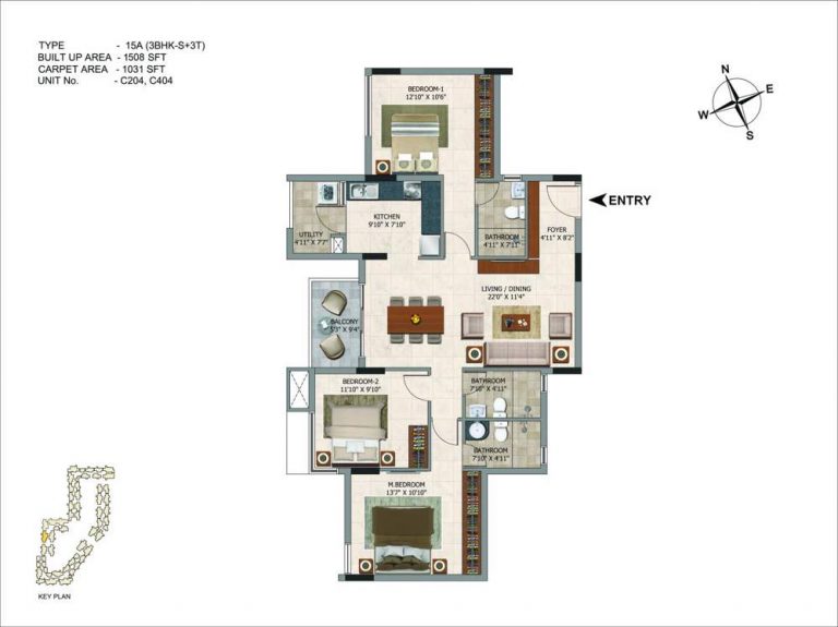 3 BHK - 1508 CasaGrand Royce