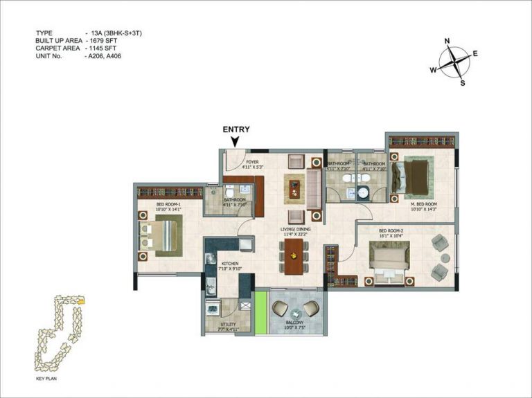 3 BHK - 1679 CasaGrand Royce