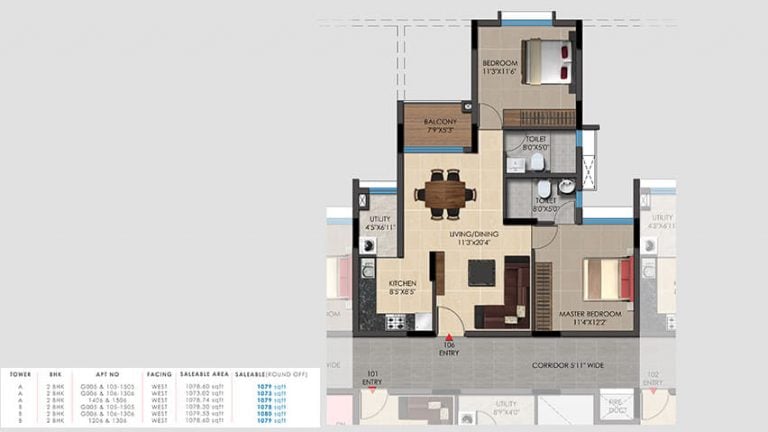 2 BHK Vaishnavi Oasis