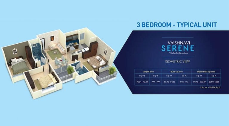 3 BHK - Vaishnavi Serene