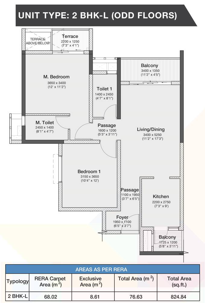2 BHK Large - 825 Godrej Nurture Pune