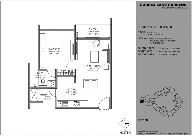 Godrej Lake Gardens Floor Plan 1 BHK
