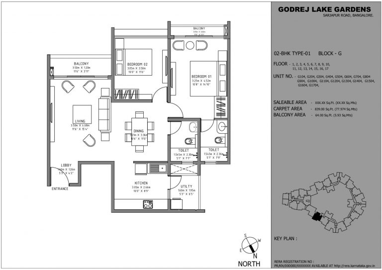 Godrej Lake Gardens Floor Plan 2 BHK