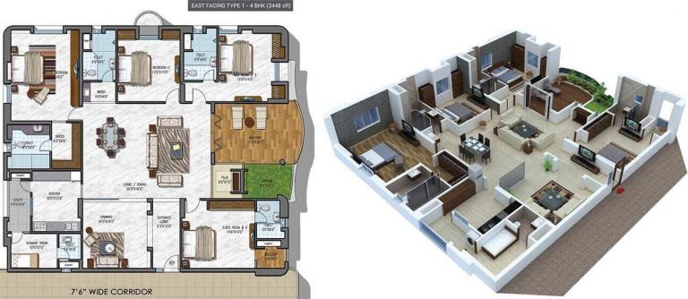 4 BHK East - 3448 - NCC Urban Gardenia