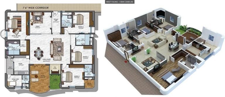 4 BHK West - 3480 - NCC Urban Gardenia