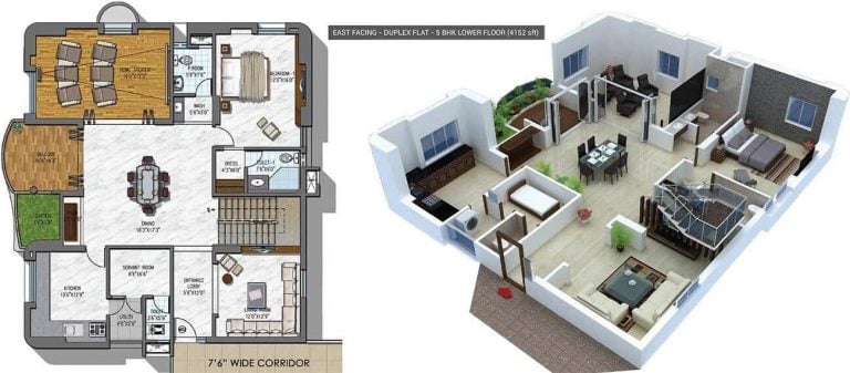 5 BHK Lower Floor - 4152 - NCC Urban Gardenia
