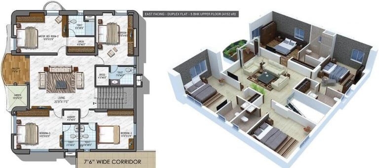 5 BHK Upper Floor - 4152 - NCC Urban Gardenia