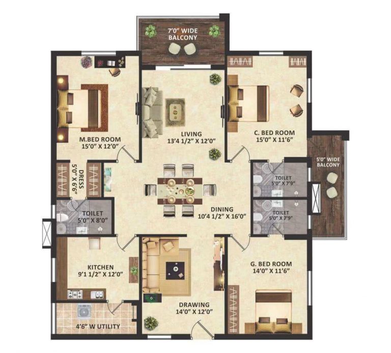 East-3BHK-BIG - GreenMark Mayfair Apartments