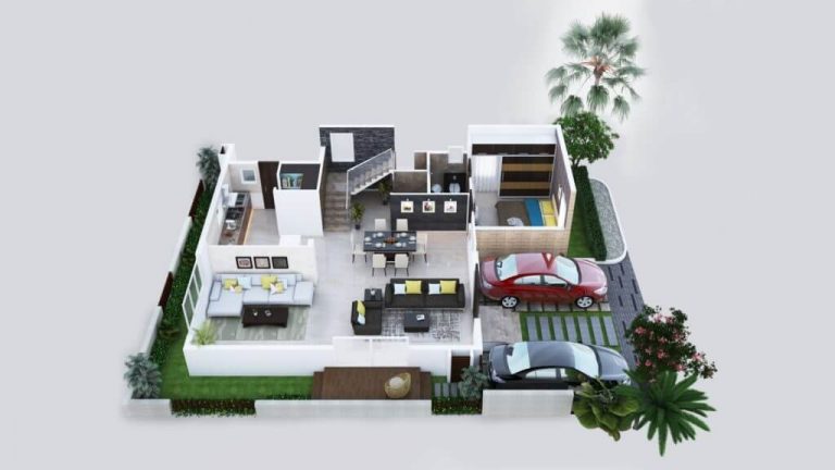 West-Face-Ground-Floor-3D-3470 - Muppa's Indraprastha