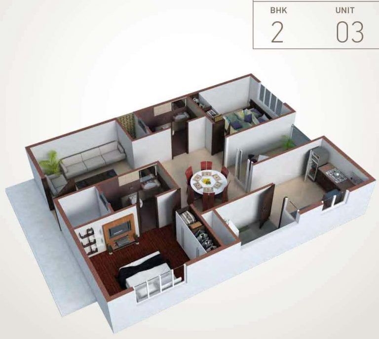 2 BHK 3D - 1273 - Pacifica HillCrest