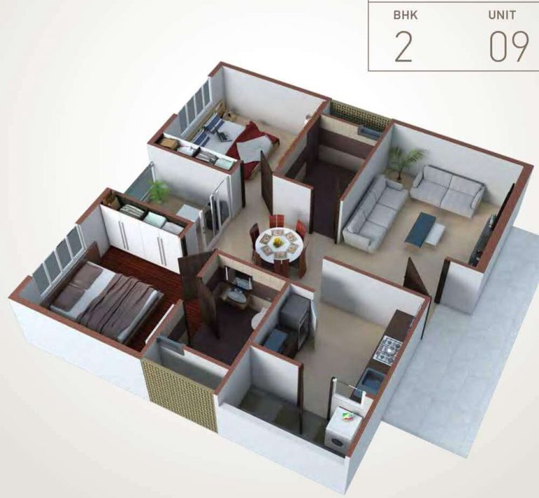 2 BHK 3D - 1290 - Pacifica HillCrest