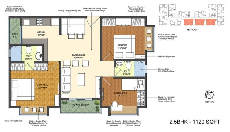 2.5 BHK B - 1120-Patel-Smondo