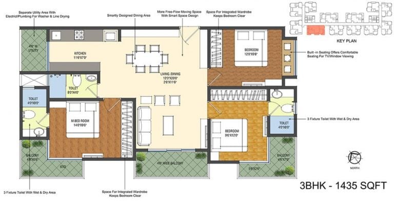 3 BHK B - 1435-Patel-Smondo