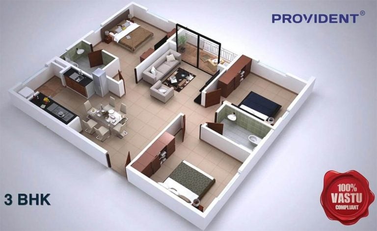 3 BHK - The Pearl At Provident Kenworth