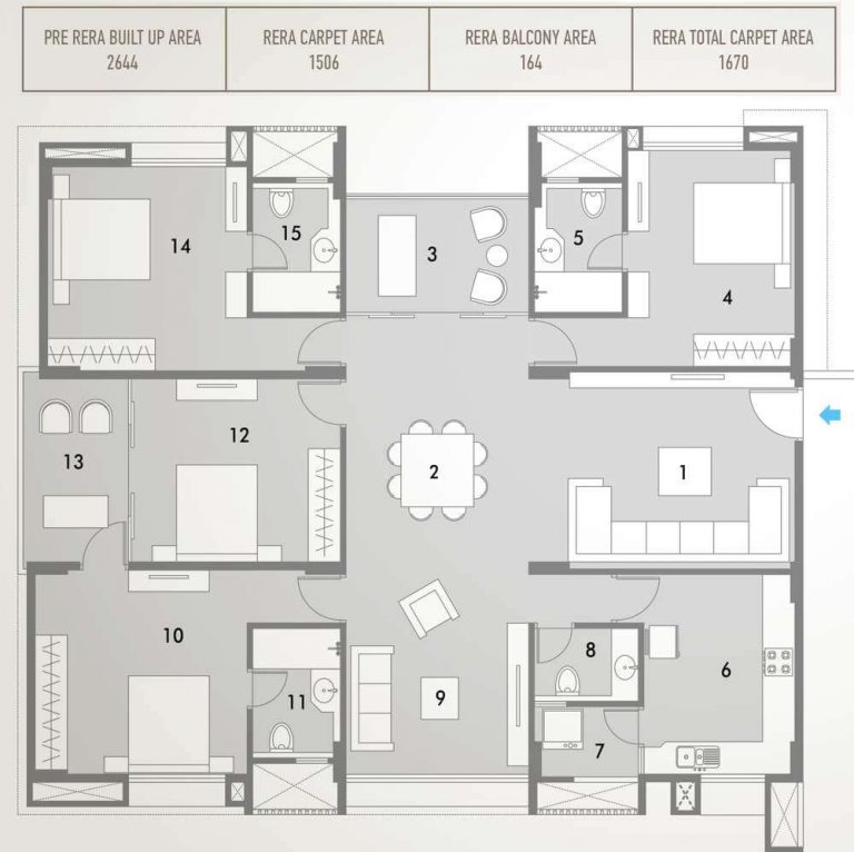 4 BHK - 2644 - Pacifica HillCrest