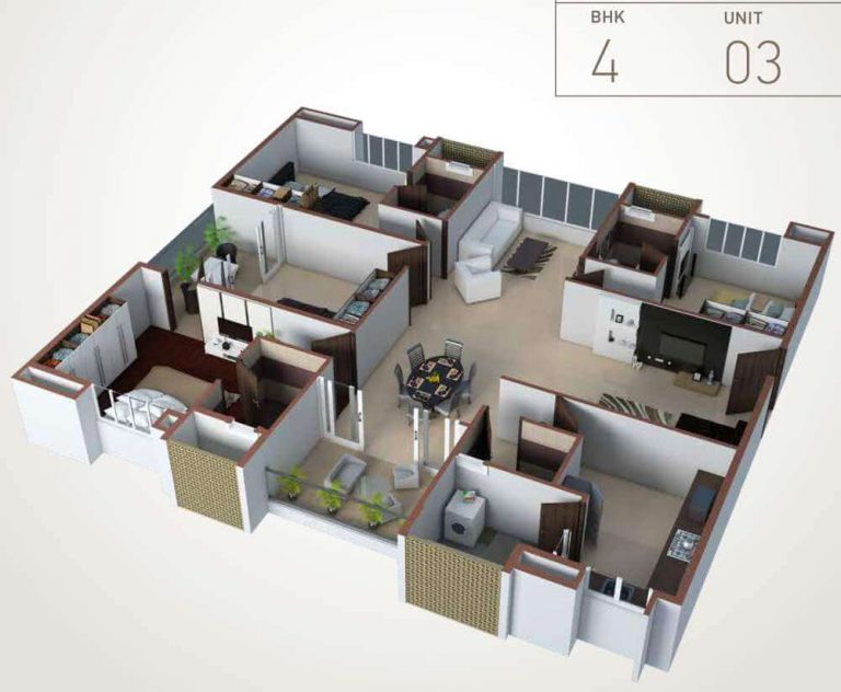 4 BHK 3D - 2635 - Pacifica HillCrest