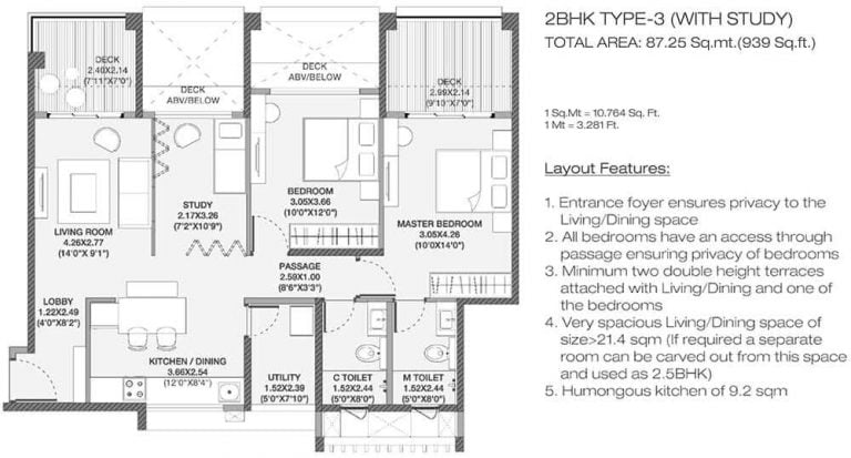 2 BHK 3 (Study) - 939 - Godrej Elements Hinjawadi