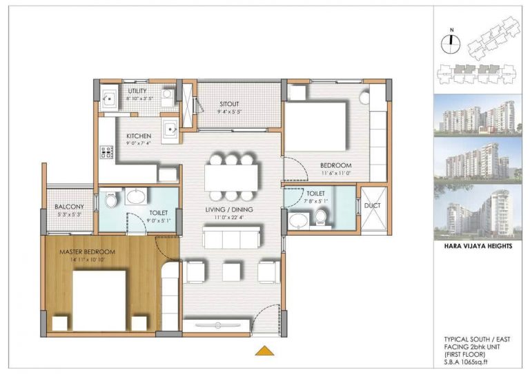 2BHK 1065 - Hara Vijaya Heights