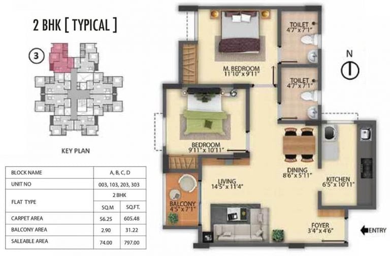 2 BHK - 797 - Pride Sunrise Jigani