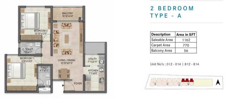 2 BHK - 1162 - Century Horizon Jakkur