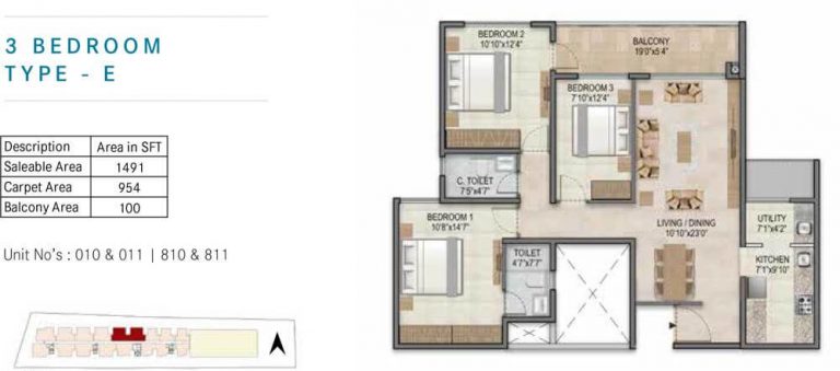 3 BHK E - 1491 - Century Horizon Jakkur