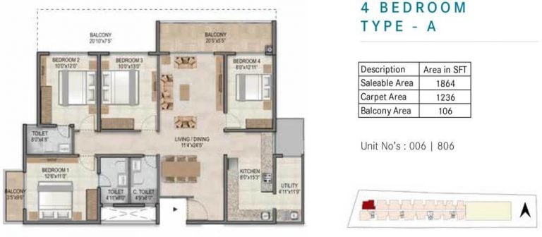 4 BHK - 1864 - Century Horizon Jakkur