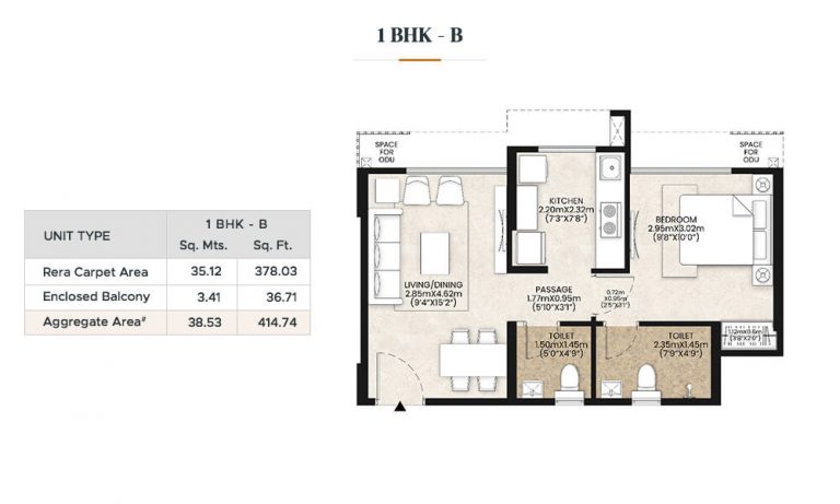 414 - 1BHK-B - Mahindra Happinest Kalyan