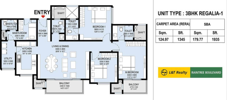 3 BHK Regalia - 1935 L And T Raintree Boulevard Phase 2