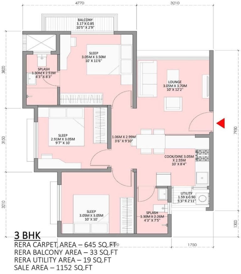 3 BHK - 1152 - Godrej Royale Woods Devanahalli