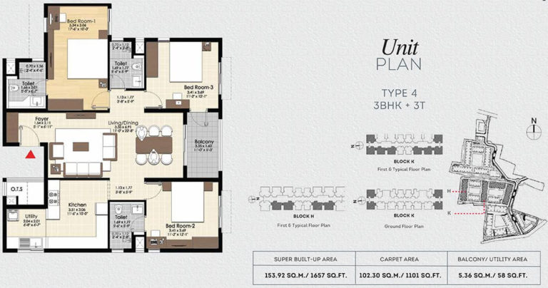 3 BHK 3T - 1657 - Bonito At Brigade Xanadu Mogappair