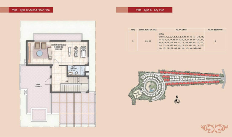 4 BHK Villa B - 4144 Second - Prestige Silver Oak Whitefield Villa