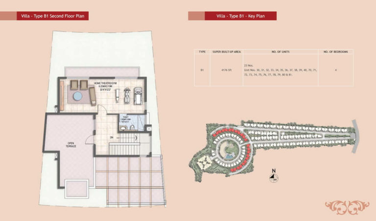 4 BHK Villa B1 - 4176 Second - Prestige Silver Oak Whitefield Villa