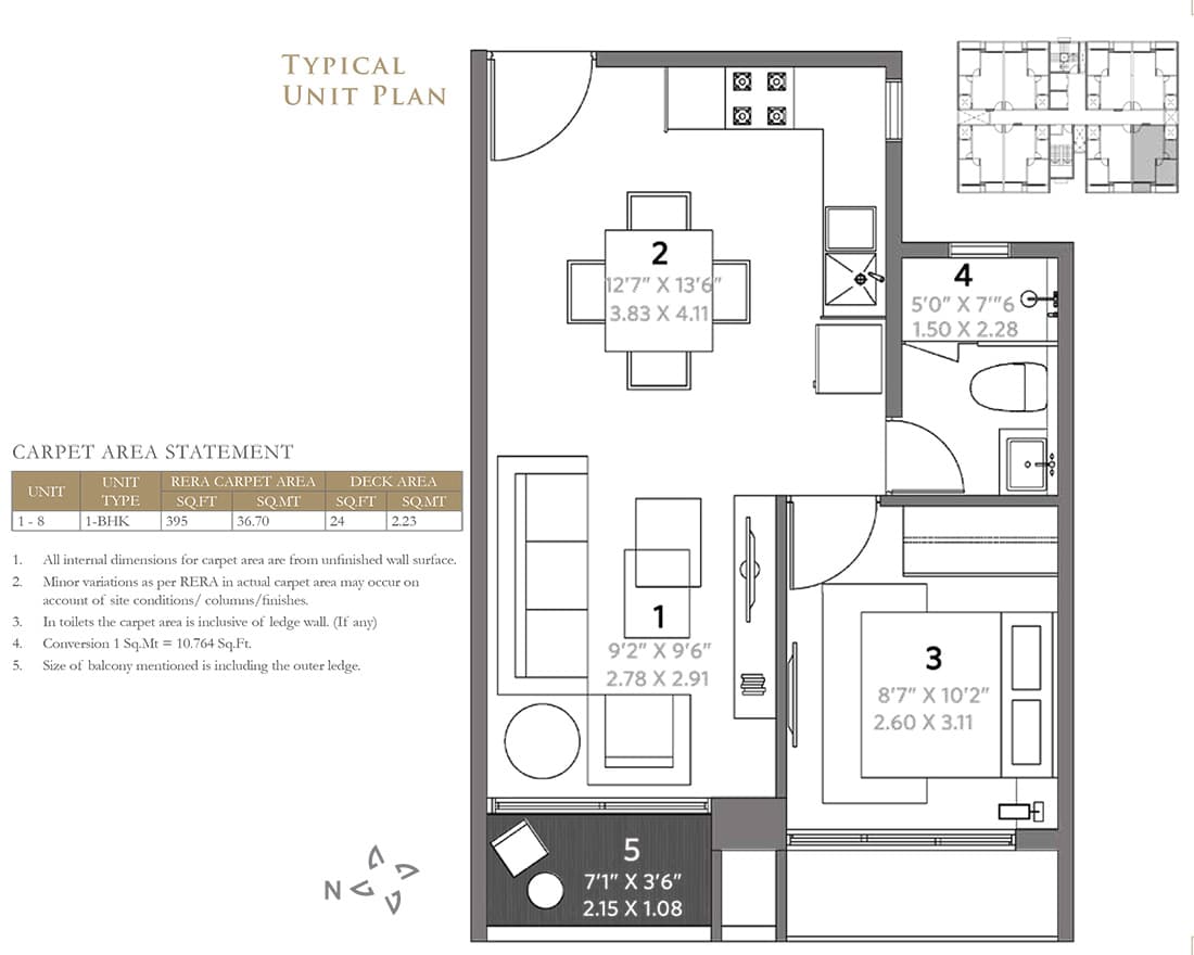 1 BHK - 595 - Hiranandani Torino