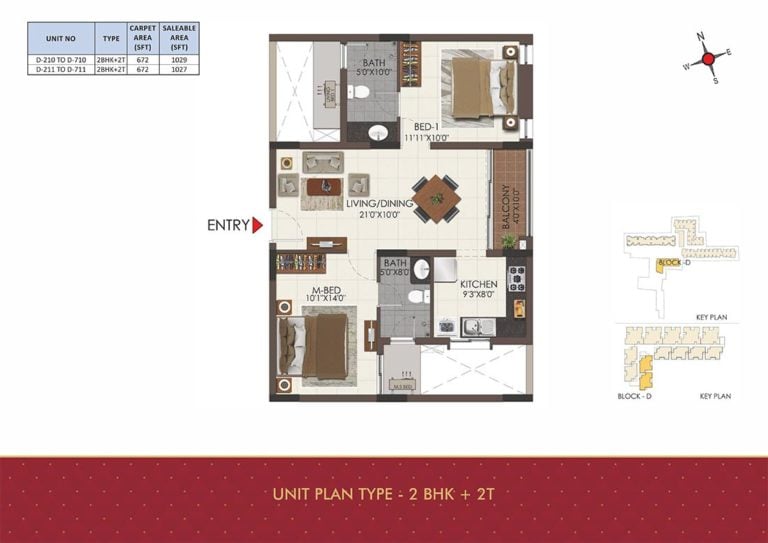 2 BHK 2T - 1029 - CasaGrand Royale Chennai