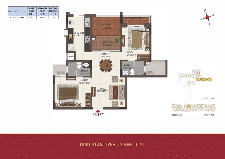 2 BHK 2T - 1080 - CasaGrand Royale Chennai