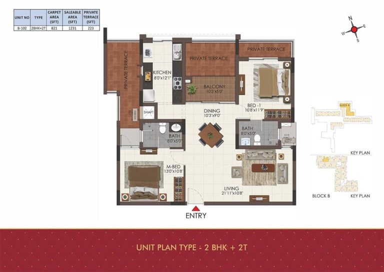 2 BHK 2T - 1231 - CasaGrand Royale Chennai