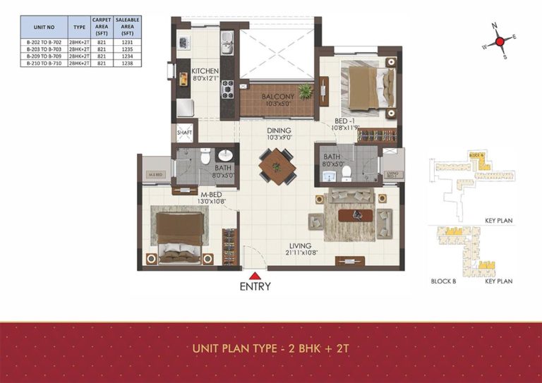 2 BHK 2T - 1238 - CasaGrand Royale Chennai