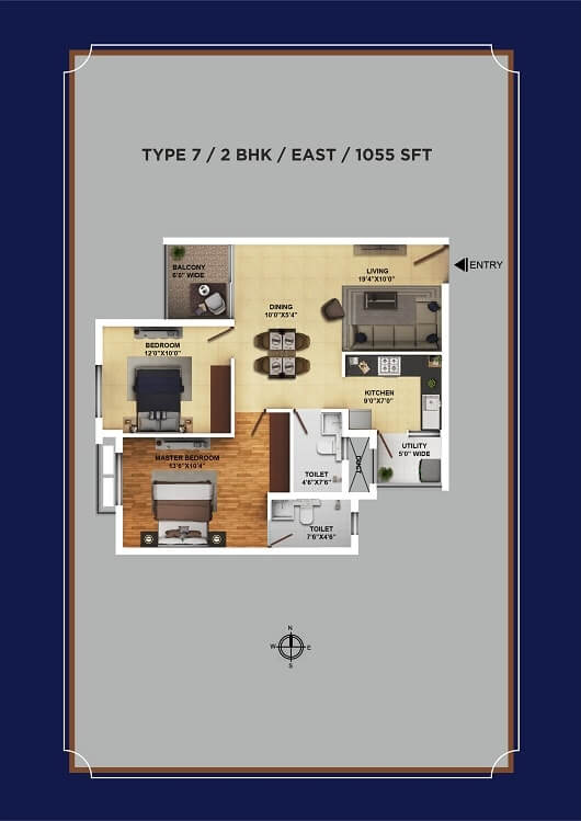 2 BHK - 1055 - Ramky One Karnival E City