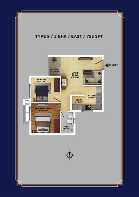 2 BHK - 755 - Ramky One Karnival E City