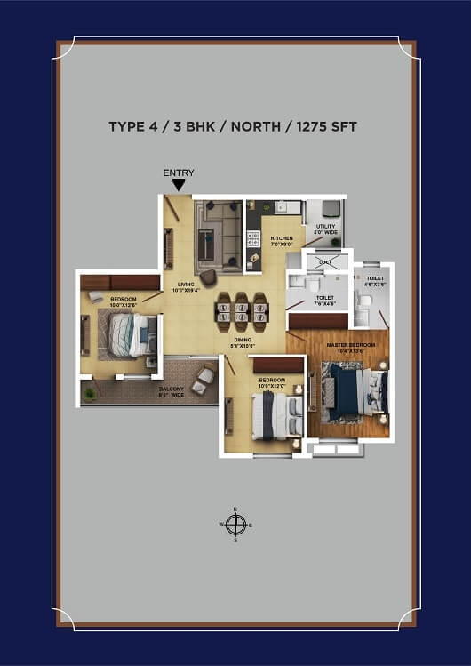 3 BHK - 1275 - Ramky One Karnival E City
