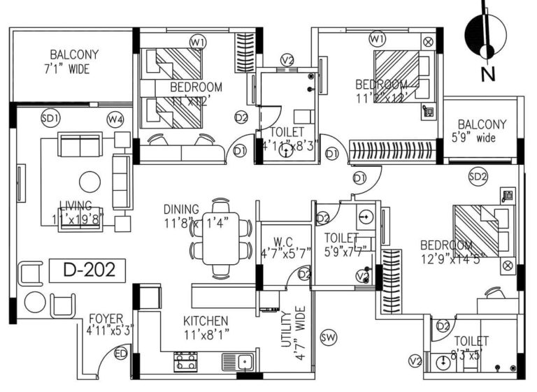 3 BHK - 1835 Sqft - Umiya Woods Whitefield