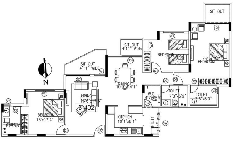 3 BHK - 1870 Sqft - Umiya Woods Whitefield